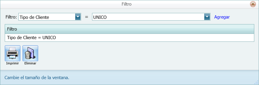 Reporte Estandar Cuenta por Cobrar Filtro