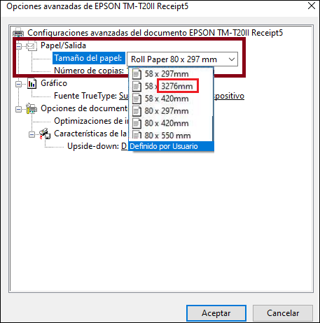 S F Impresion Incompleta Dispositivos e Impresoras Impresoras y Escaneres Epson Ventana Tamaños