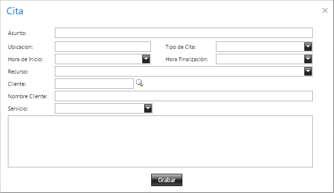 Help Desk Cita Planificador Nueva Cita