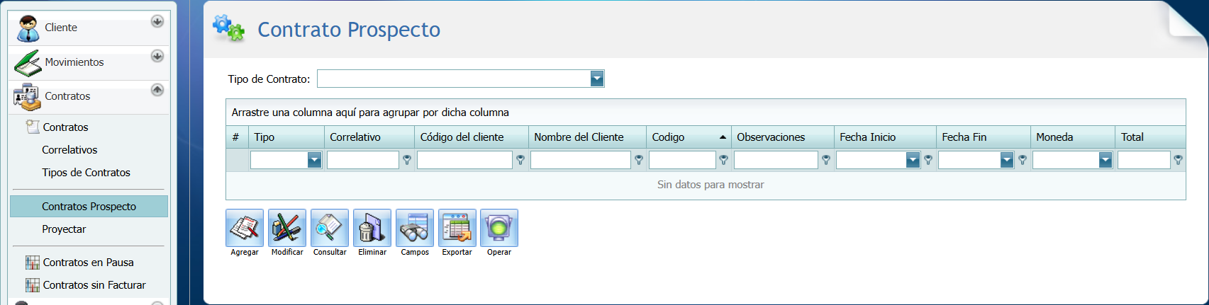 Cuentas por Cobrar Contratros Prospecto