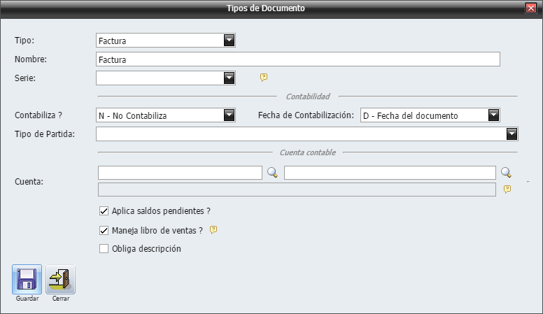 Crear Tipos de Movimiento de CXC