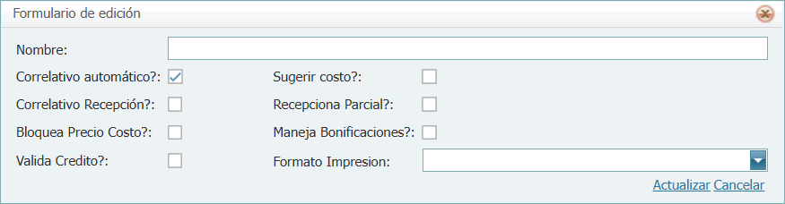 Compra Ordenes Tipos de Ordenes Nuevo