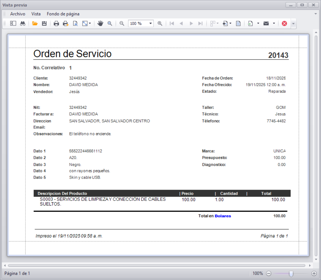 GOMserver Windows Servicio Orden Trabajada Consultar2