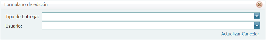 Seguridad Por Usuario Tipos de Entrega Formulario