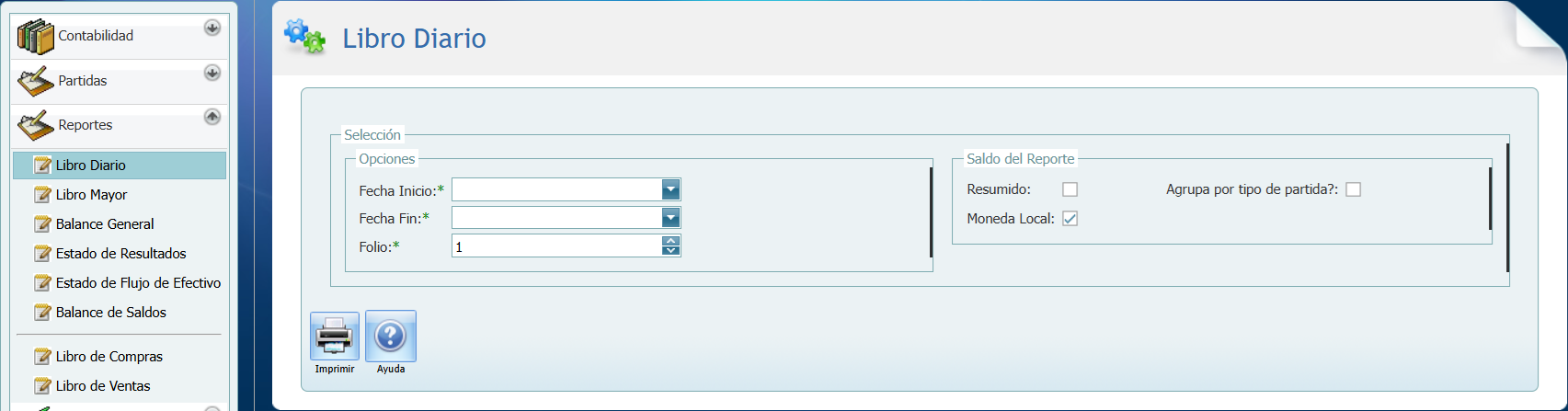 Contabilidad Reportes Libro Diario