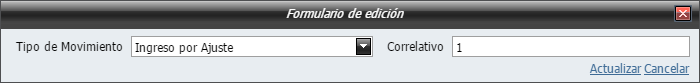 Crear Correlativo para Tipos de Movimiento