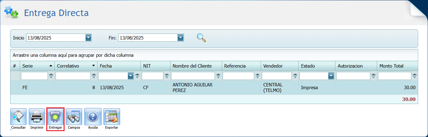 Facturacion Despacho Entrega