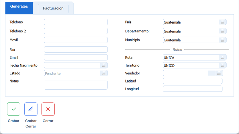Cuentas Por Cobrar Clientes Prospecto Nuevo General