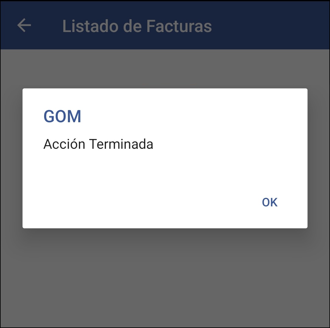 GOMserver App Facturas Listado Opciones Anulado