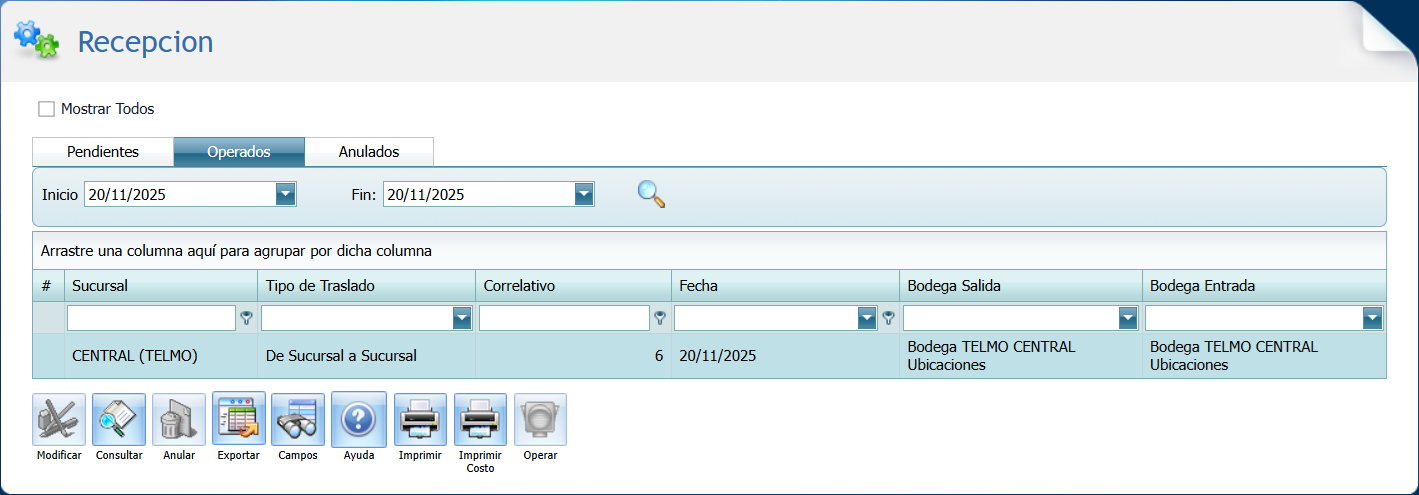 Inventario Traslado con Ubicacion Recepcion Operado