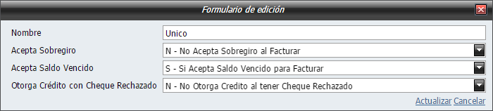 Crear Tipo de Cliente en CXC
