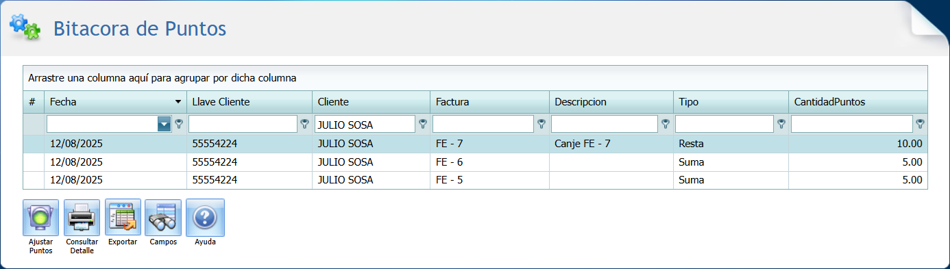 Facturacion Descuentos Bitacora Llena