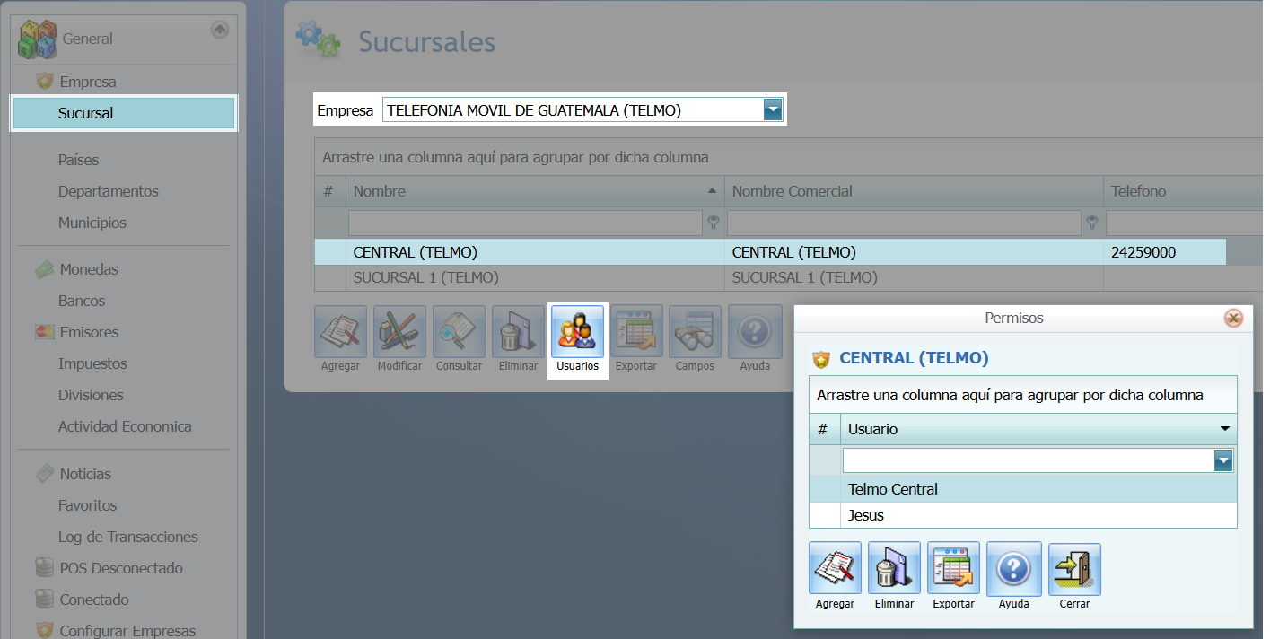 Seguridad Por Usuario Sucursales 2