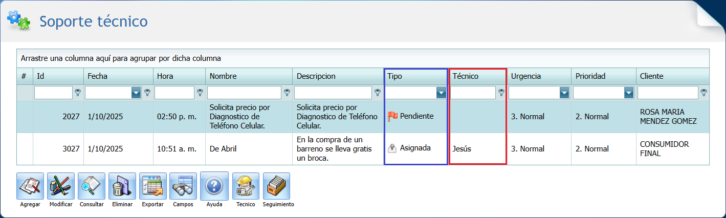Help Desk Soporte Asignar
