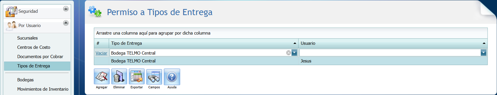 Seguridad Por Usuario Tipos de Entrega