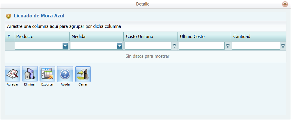 Receta Agregar Ingrediente Nuevo