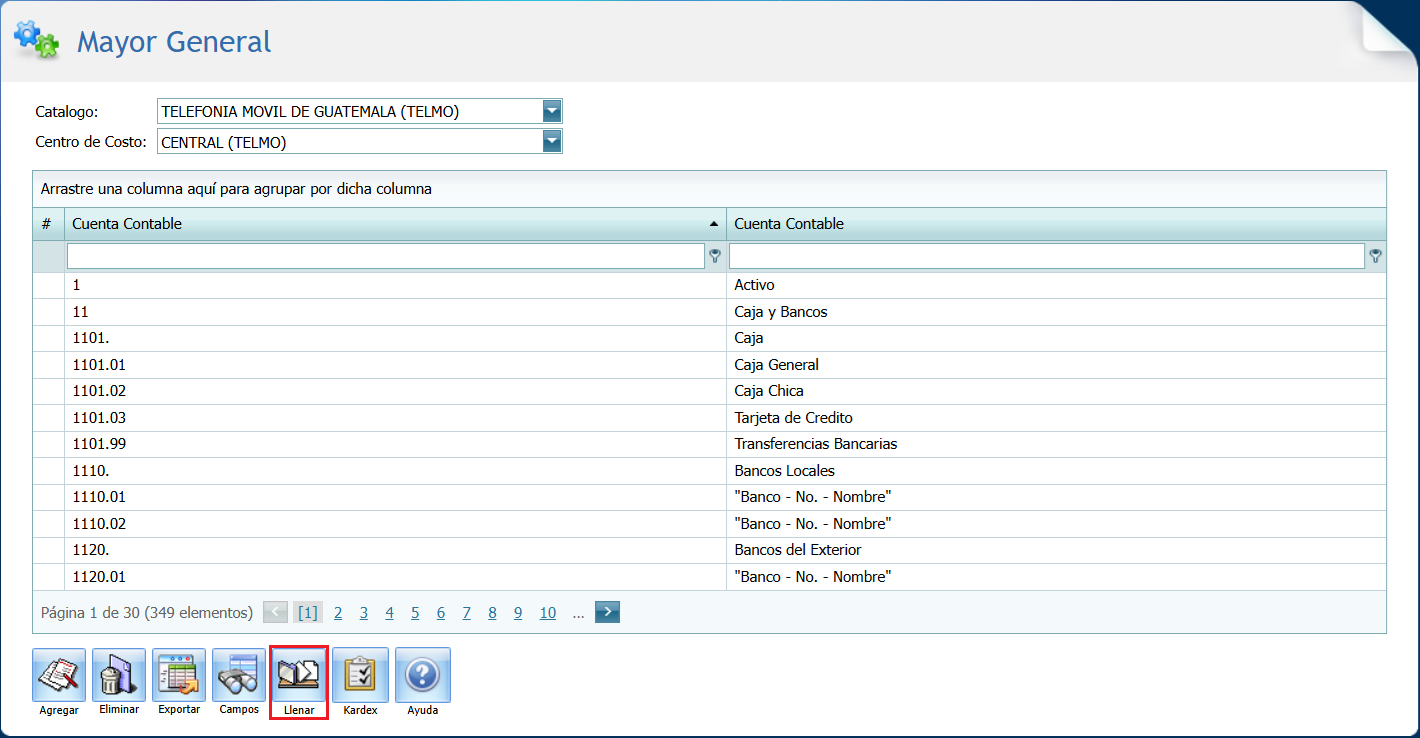 Contabilidad Mayor General Cuentas