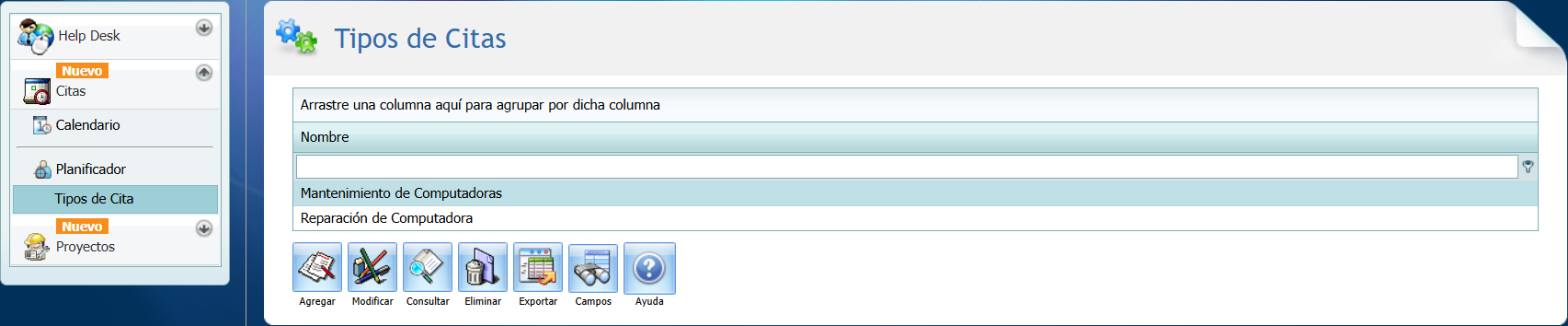 Help Desk Cita Tipo Creada