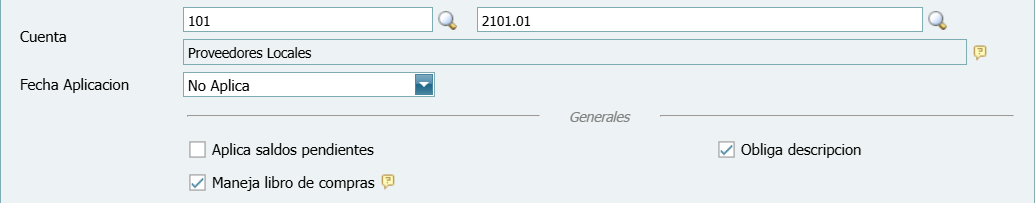 Contabilidad Enlaces Estructura Tipo CXP Tipo Ventana Tipo 1