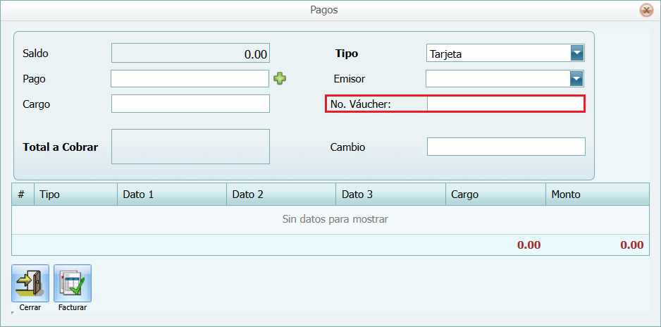 Cuantas Por Cobrar Tipos de Pago Voucher