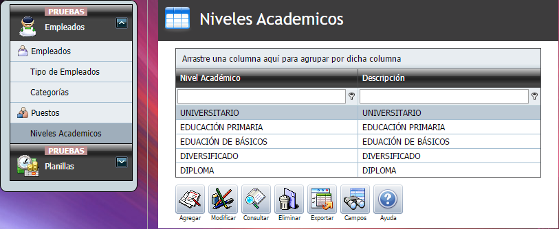 Empleados Niveles Academicos