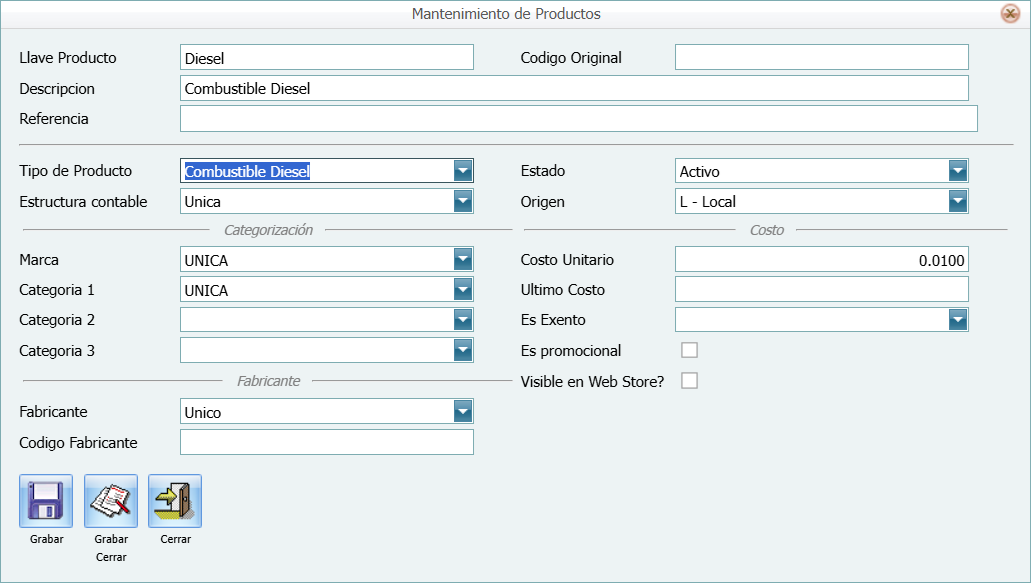 Producto Nuevo Diesel