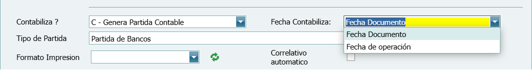 Bancos Transferencias Tipos Modificar Fecha
