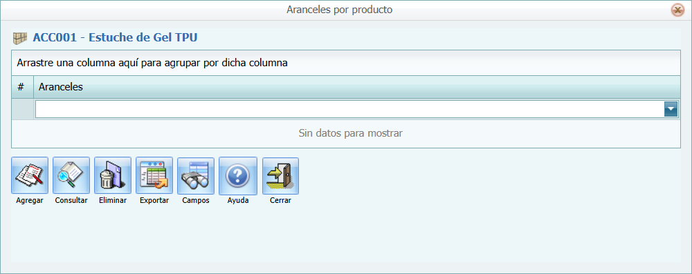 Inventario Producto Aranceles