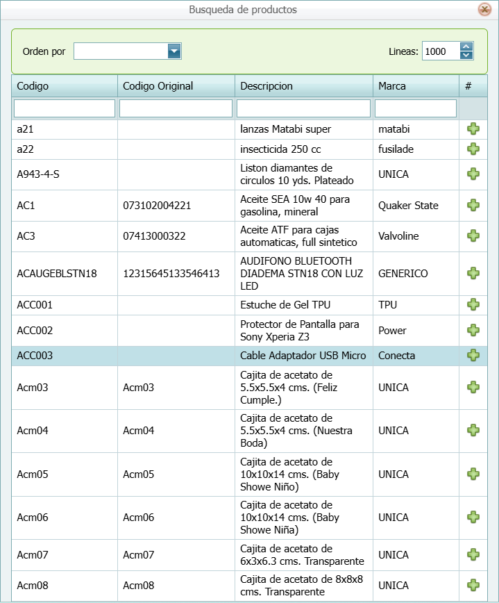 Busqueda de Productos