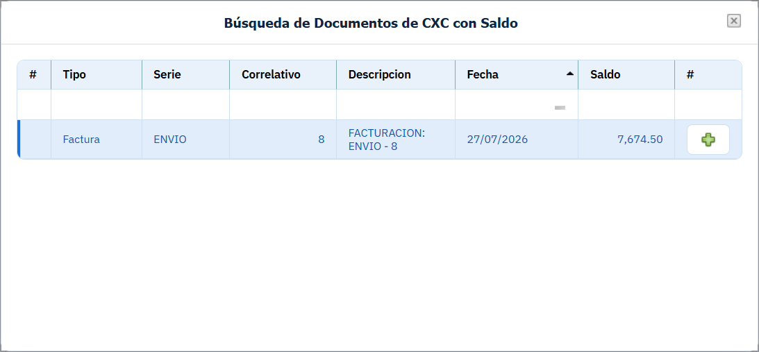 Cuentas Por Cobrar Movimiento Abono Seleccionar Documento