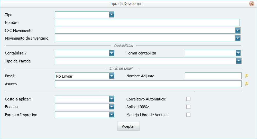 Facturacion Devolucion Tipo Nuevo