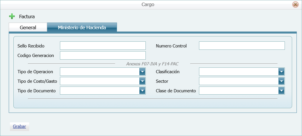 Compra Ordenes Cargos Orden Tipo Cargo Factura Hacienda