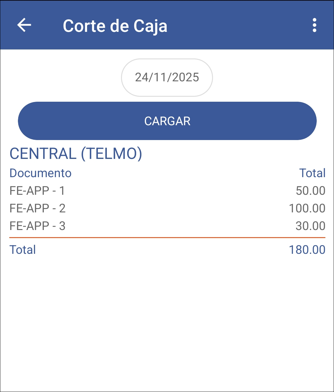 GOMserver App Corte de Caja Ventana