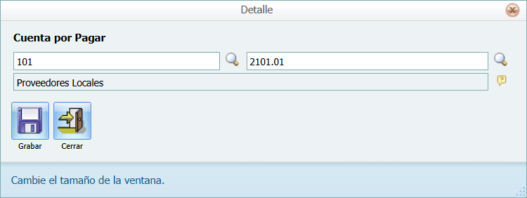 Contabilidad Enlaces Estructura CXP Estructura Ventana Detalle 2