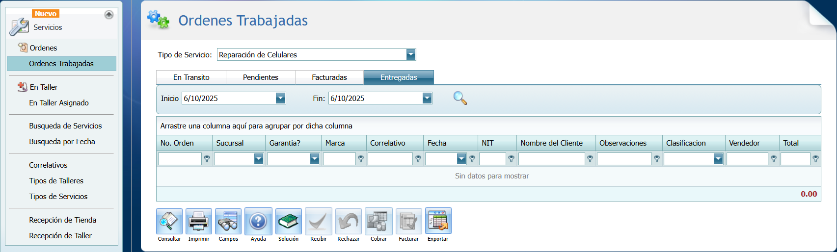 Help Desk Servicio Orden Trabajada Entregadas