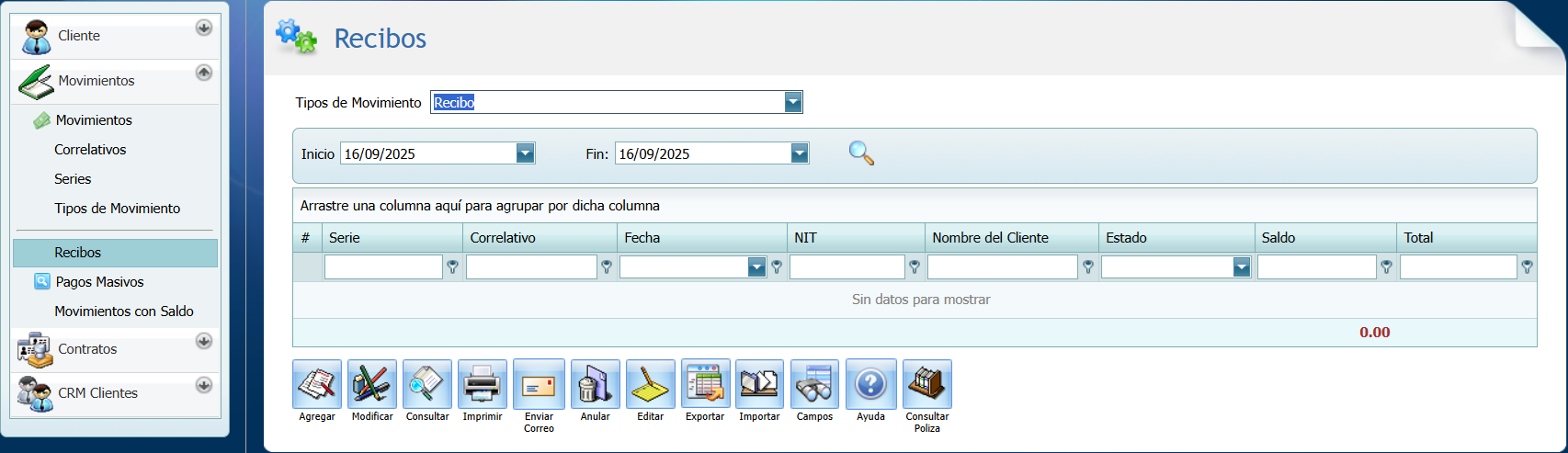 Cuentas por Cobrar Recibo