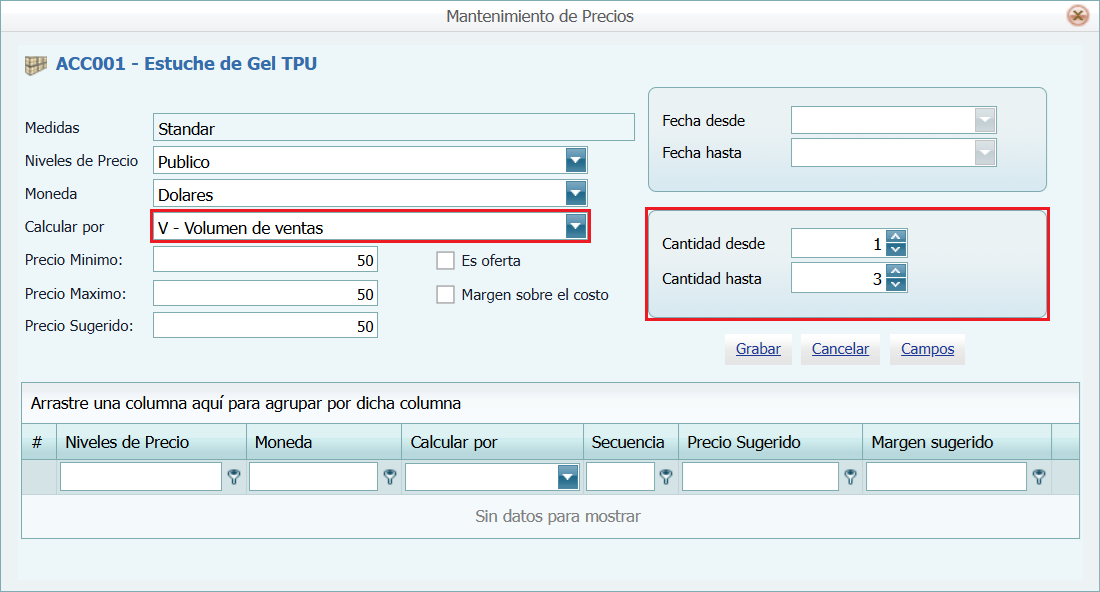 Productos Calcular Por Volumen de ventas 1