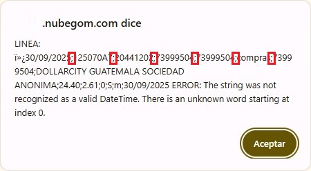 S F Error Punto y Coma