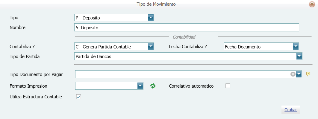 Bancos Tipo Movimiento Lleno