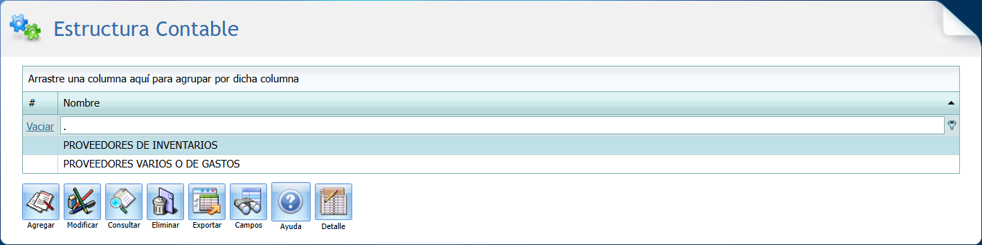 Contabilidad Enlaces Estructura CXP Estructura