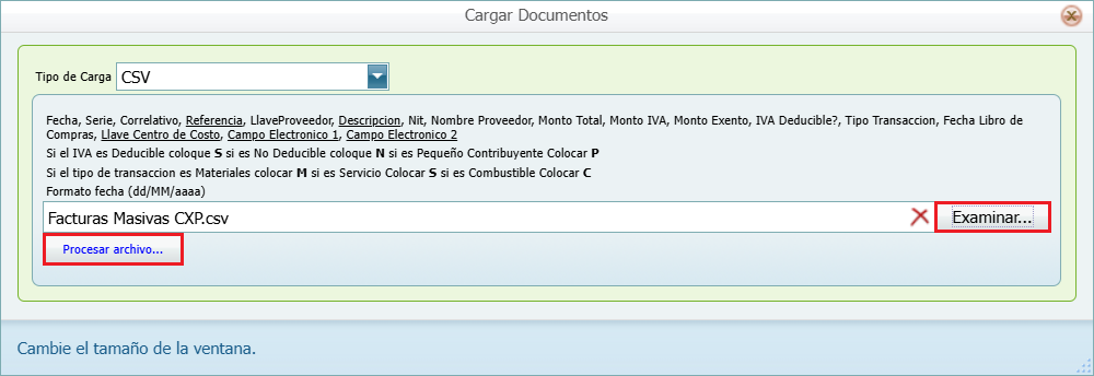 Cuantas Por Pagar Cargo Importar Procesar