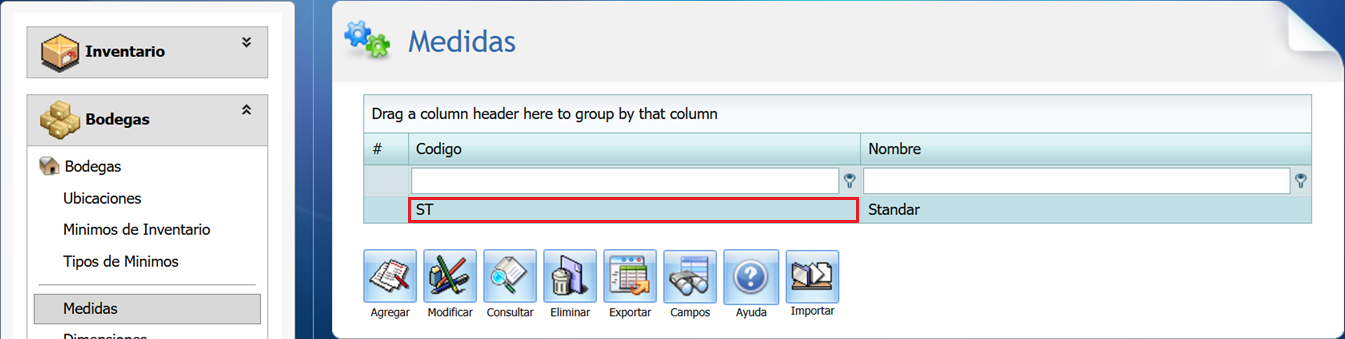 Facturacion Cotizaciones Importar Codigo Medida