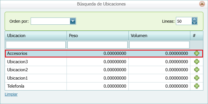 Inventario Traslado con Ubicacion Recepcion Ubicar Ventana