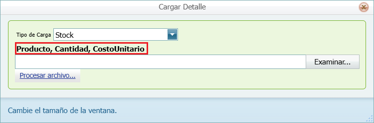 Ingreso con Costo Masivo Stock