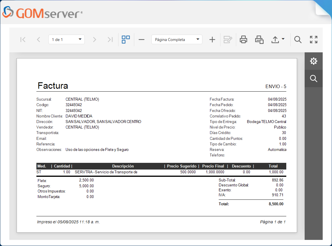 Facturacion Facturas Impresa