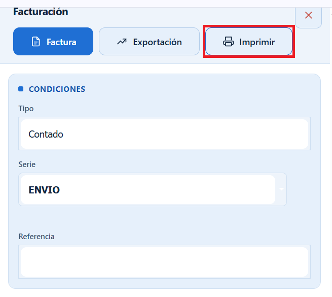 Inicio Facturacion Facturacion Pedidos Factura Imprimir