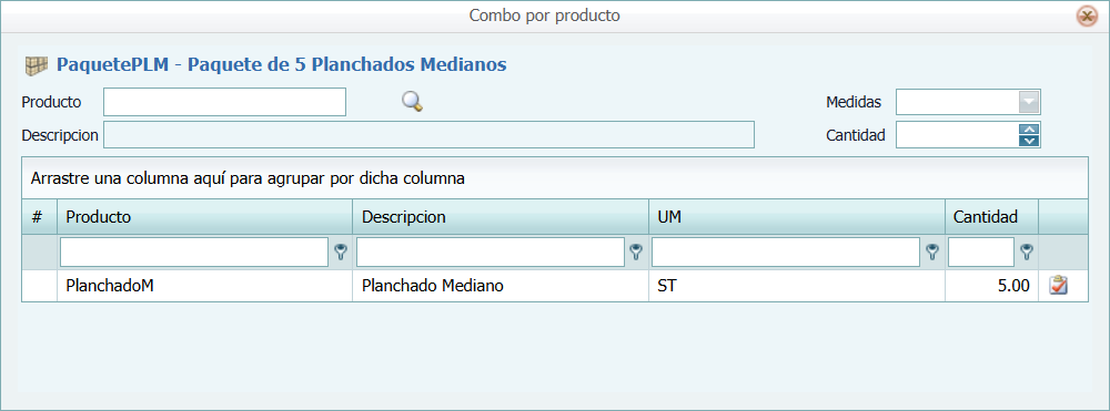 Inventario Producto Paquete Combo Lleno