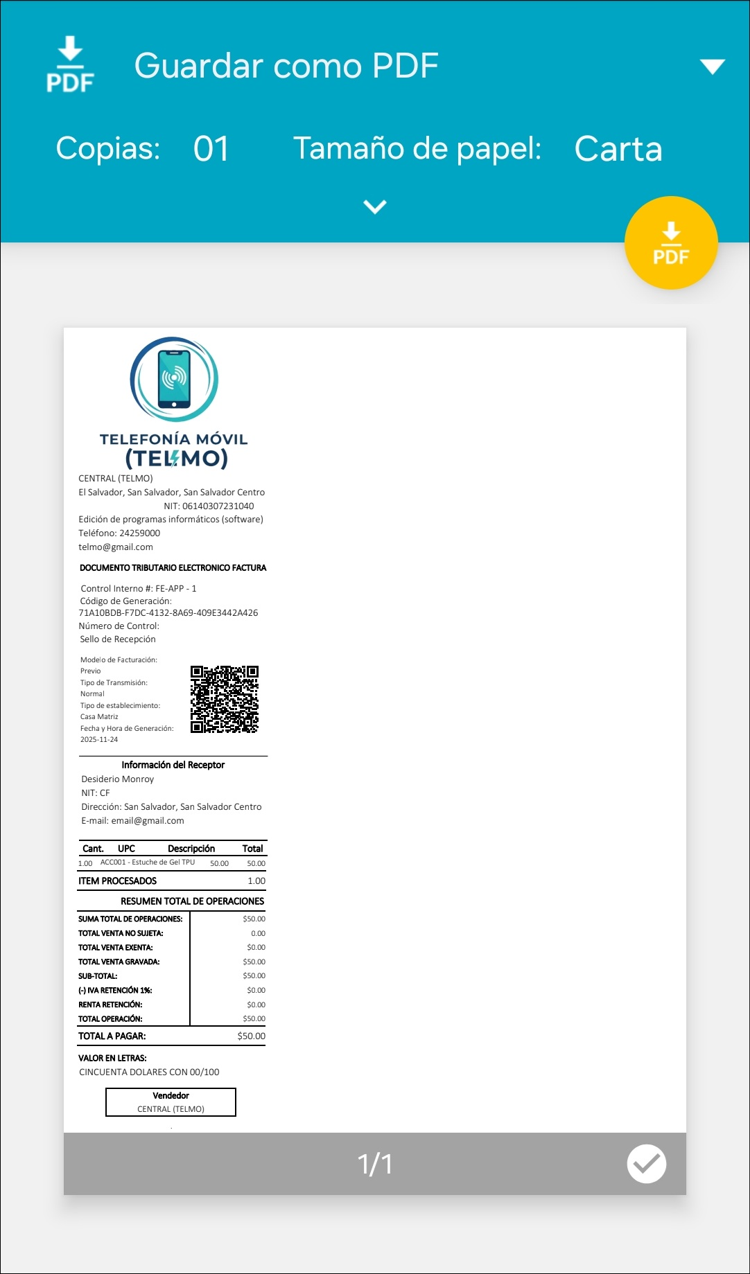 GOMserver App Facturas ReImprimir