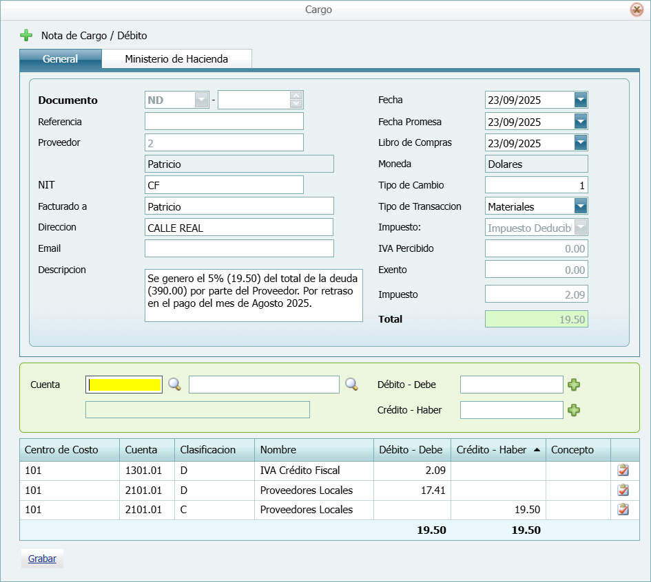 Cuantas Por Pagar Cargo Nuevo Lleno