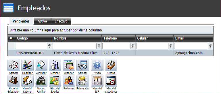 Empleados Nuevo Historial L